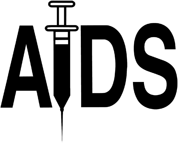 AIDS sign vinyl sticker. Customize on line. Health Illness Anatomy 050-0236